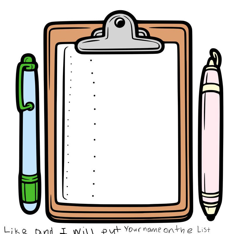 blank clip board with pen