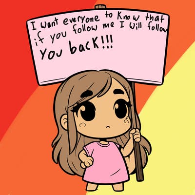 girl with blank sign