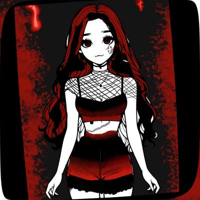 a realistic girl with long hair and in a crop top and shprts