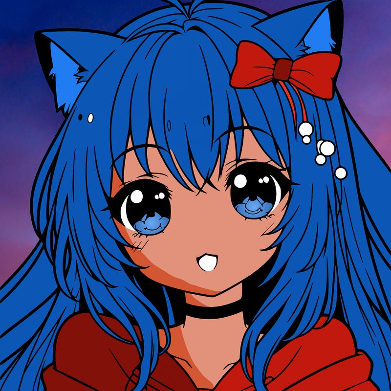 anime girl with cat ears