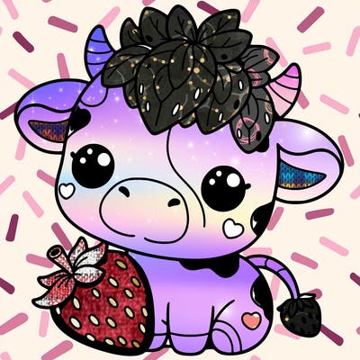 cute strawberry cow