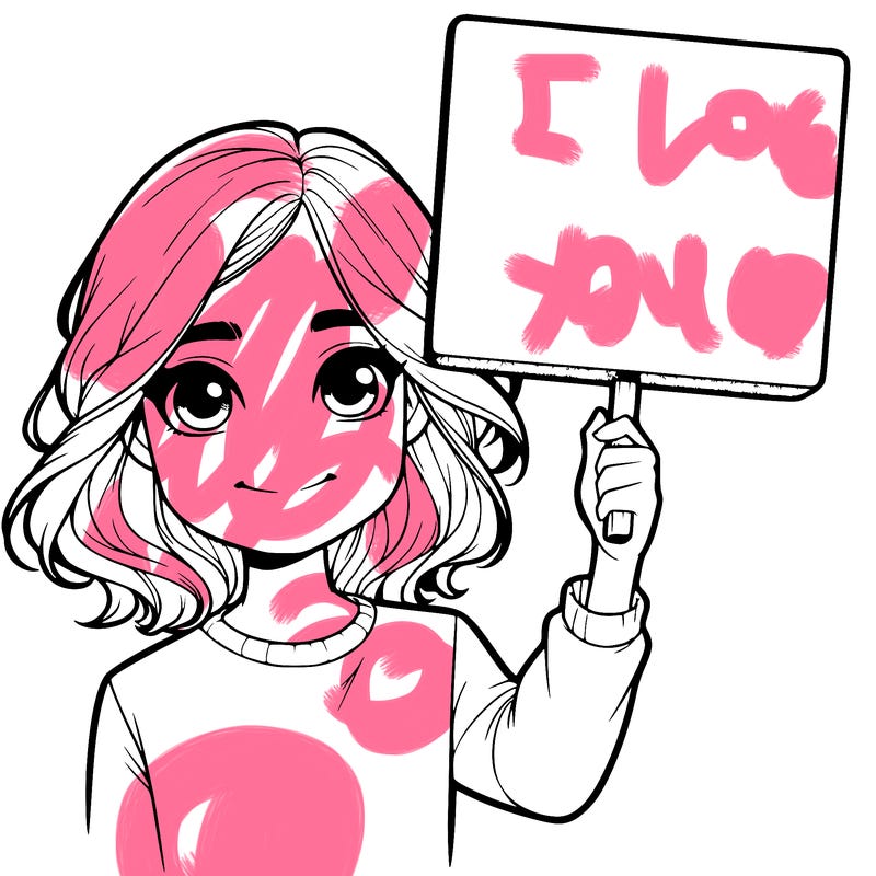 realistic girl holding up a sign