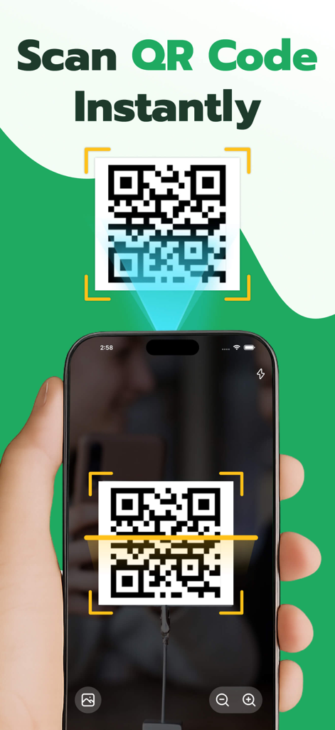 Whats Web – Dual App Messenger - Smartphone escaneando um código QR para conectar instantaneamente uma conta de mensagem dupla