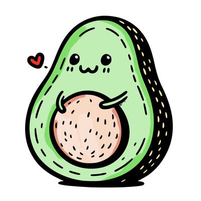 an avocado hugging an avocado