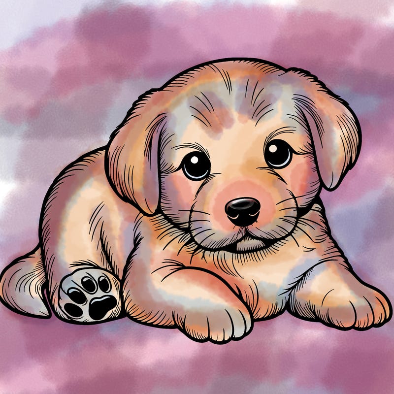 a cute realistic puppy