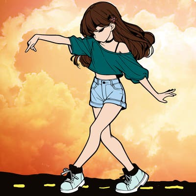 realistic girl danceing