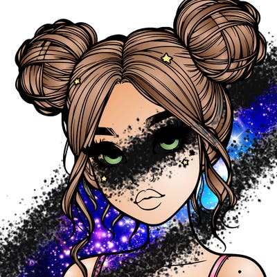 realistic girl with space buns