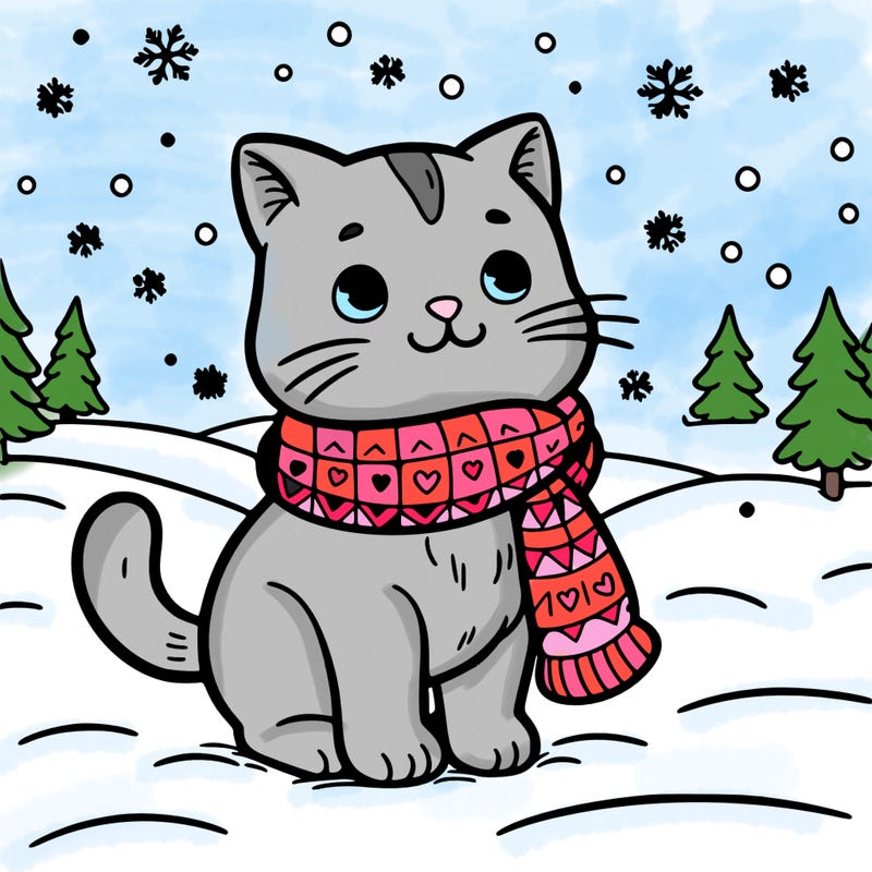 cat in the snow
