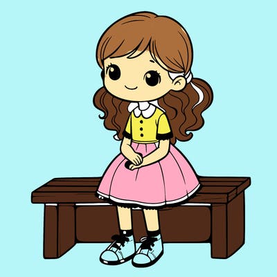 a pretty girl sitting on a step