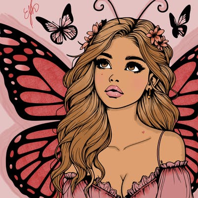 butterfly fairy realistic girl