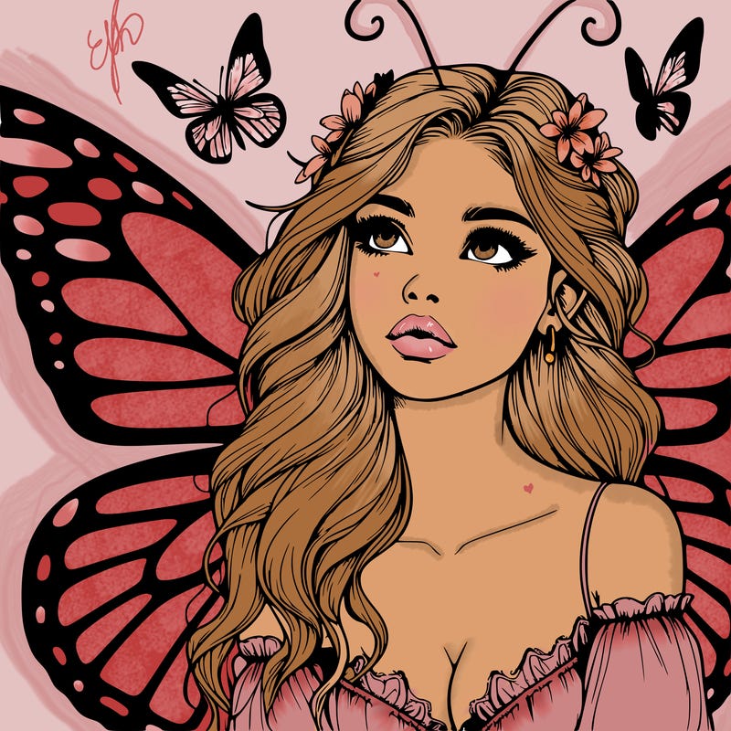 butterfly fairy realistic girl