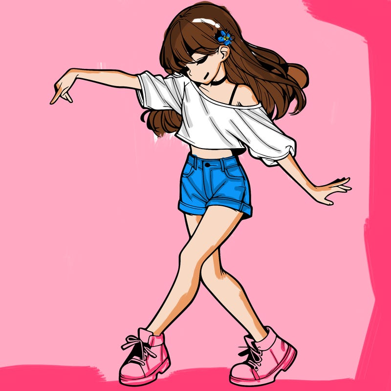 realistic girl danceing