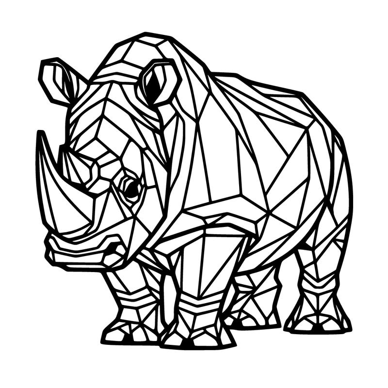 rhinoceros, geometric, symmetric