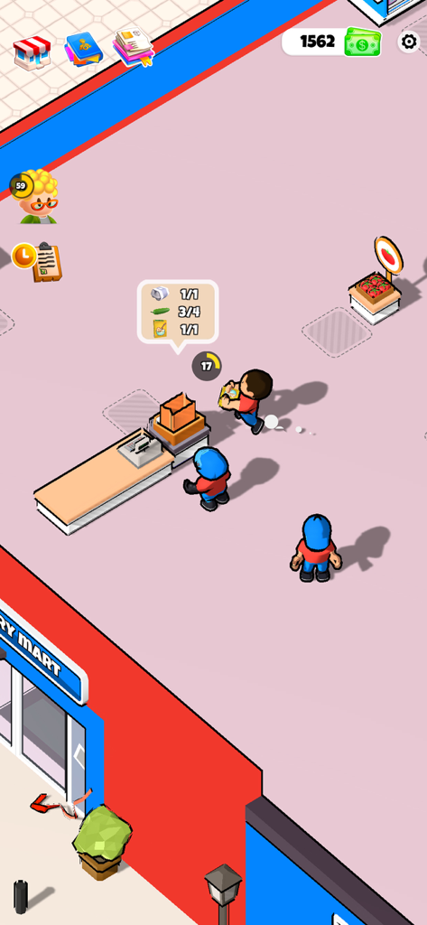 My Delivery Mart - A player character fulfilling a grocery order in the My Delivery Mart mobile game.