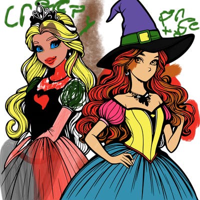 a realistic princess and a witch