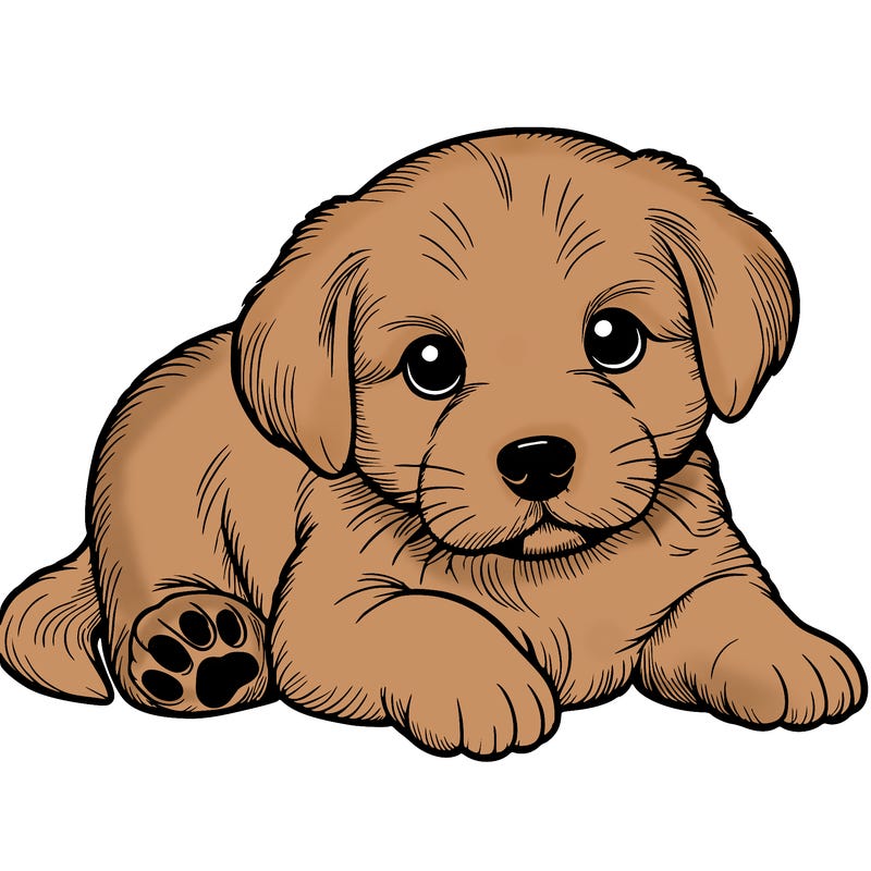 a cute realistic puppy