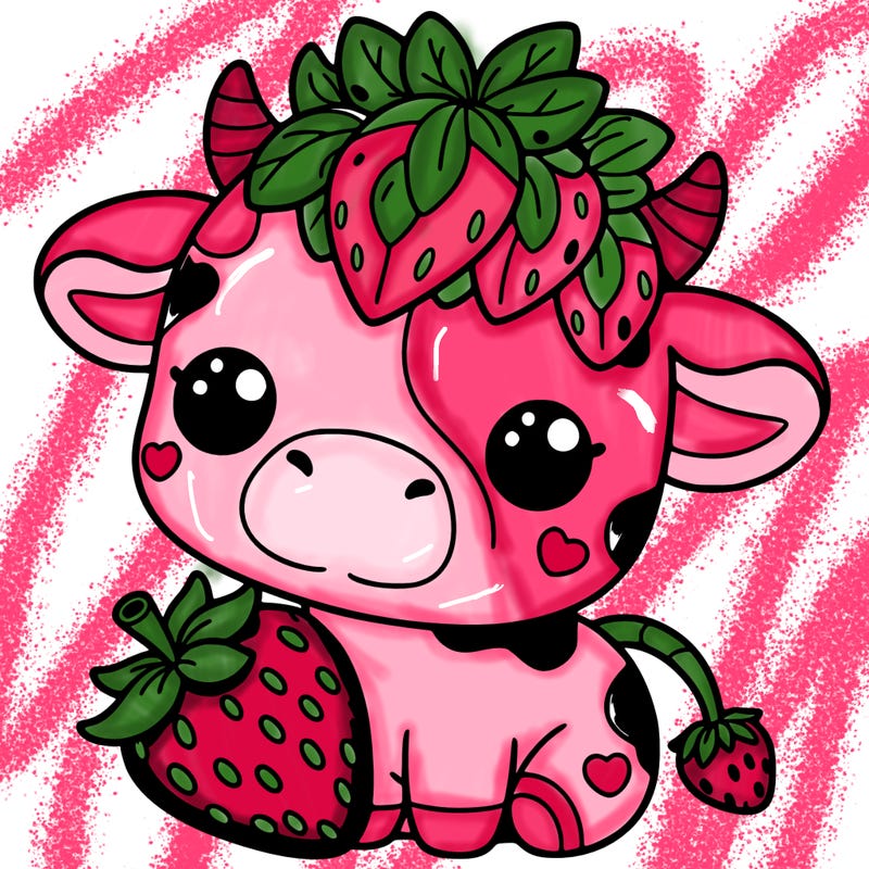 cute strawberry cow
