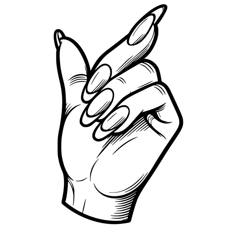 hand with french tip nails