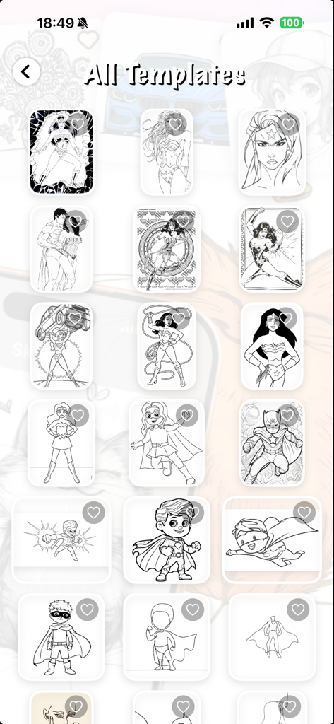 Draw Anime - AR Tracing - Una galería de plantillas de arte lineal de superhéroes y personajes para dibujar y trazar