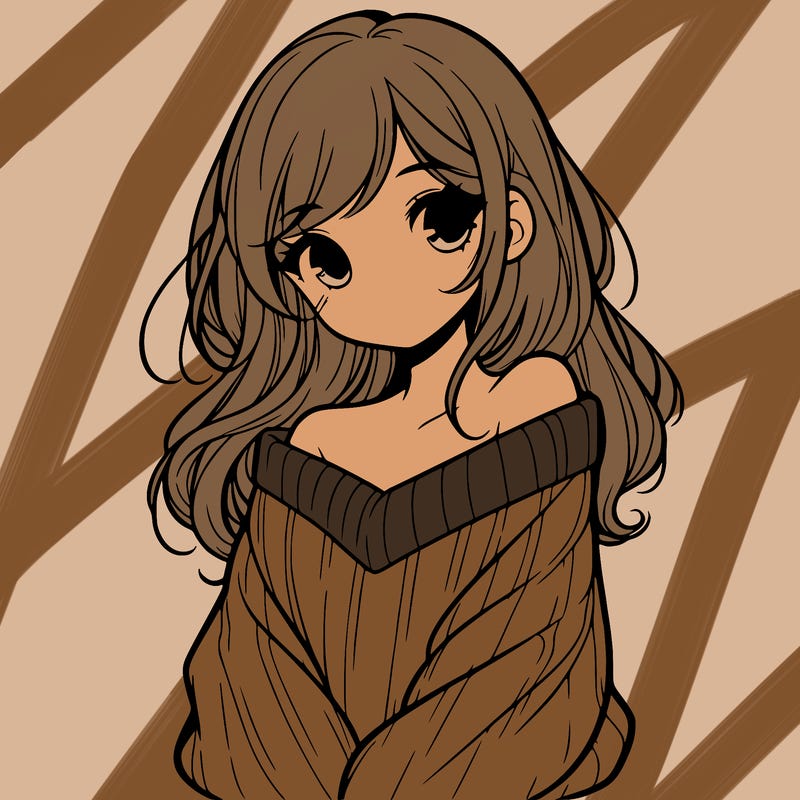 shy pretty girl wearing a sweater that is falling off one shoulder portrait
