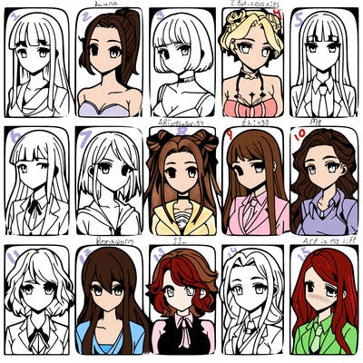 girls that look diffrent anime