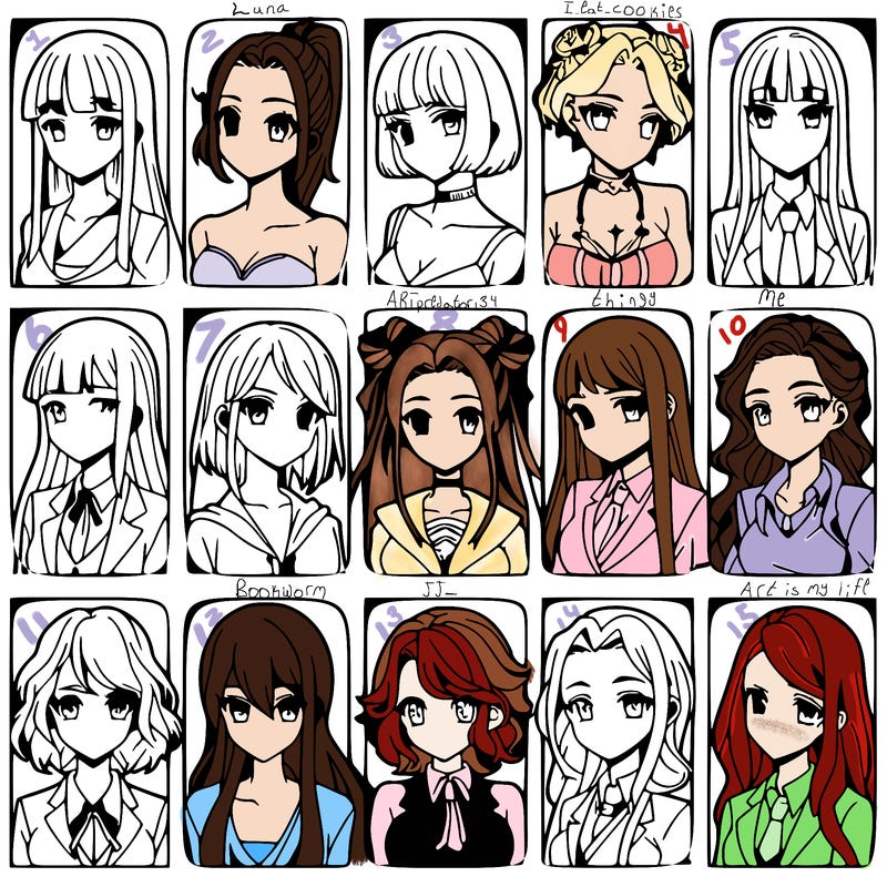 girls that look diffrent anime