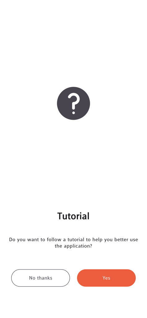 Taxi G5 - Tutorial prompt screen for the Taxi G5 app with options to follow a guide