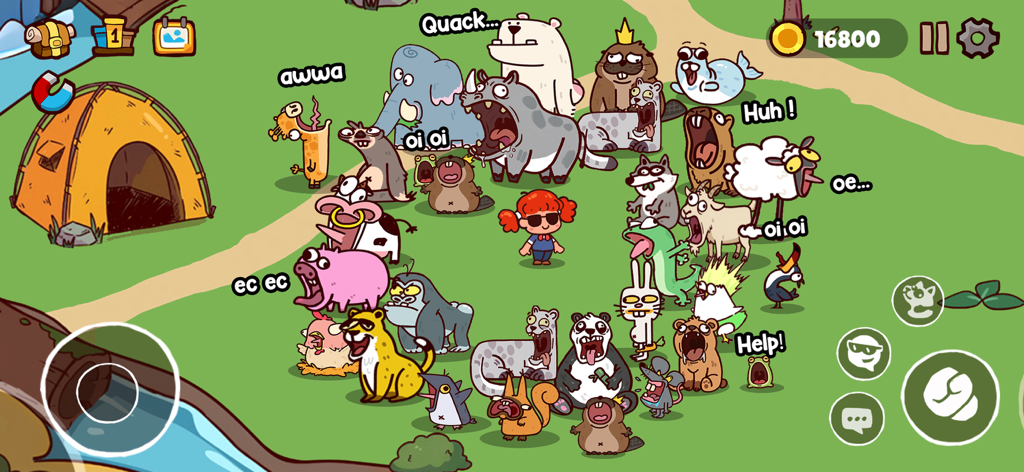 Animal Voice Fun Game - 동물 목소리 재미 게임의 들판에서 맞춤 음성 사운드를 만드는 만화 동물들