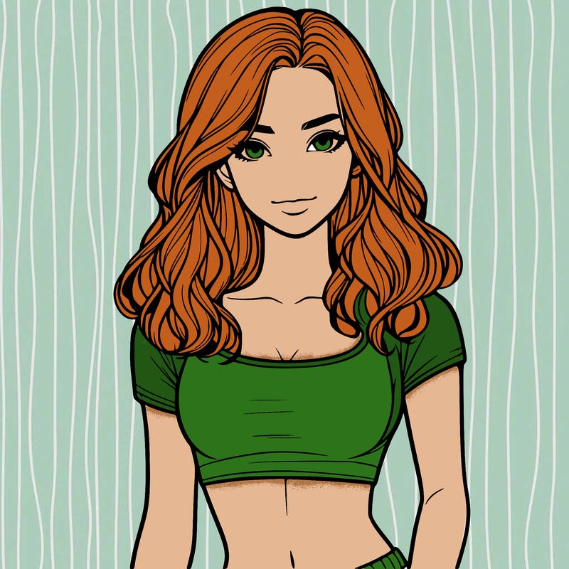 realistic girl in crop top