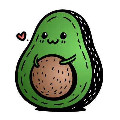 an avocado hugging an avocado