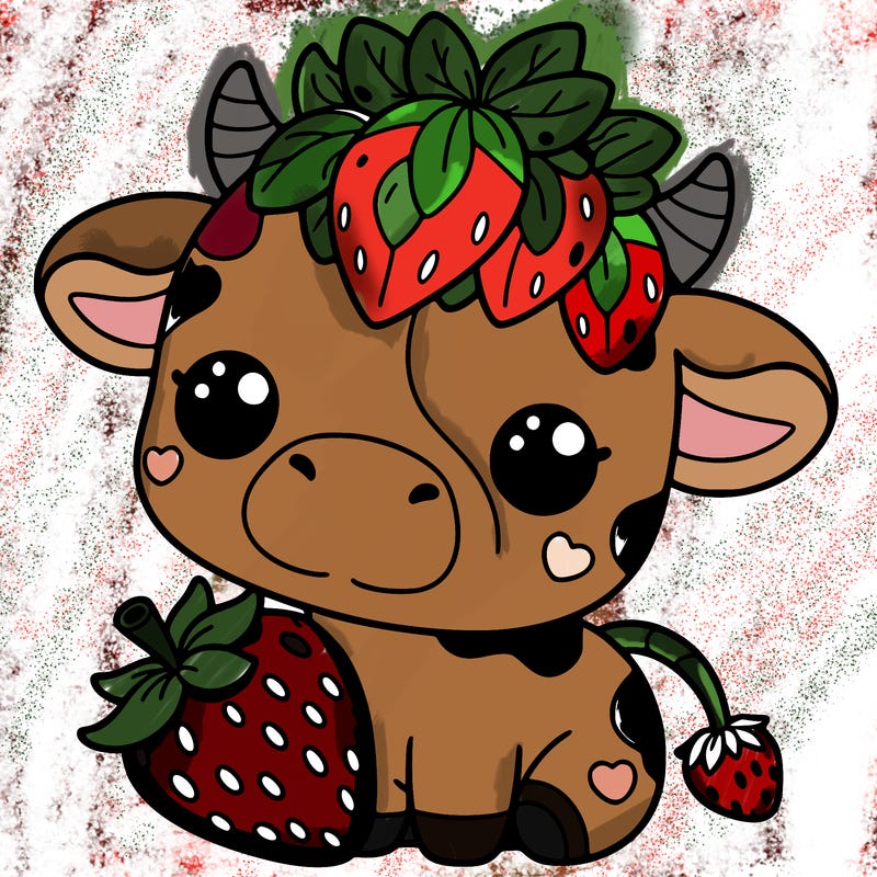 cute strawberry cow