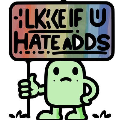 sign that says like if u hate adds