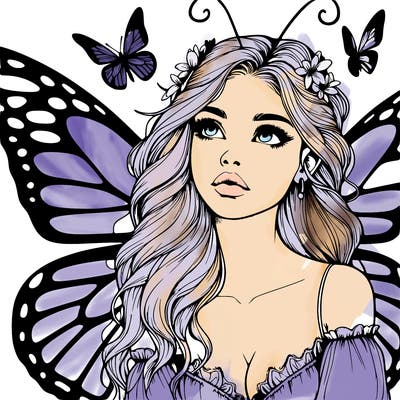 butterfly fairy realistic girl