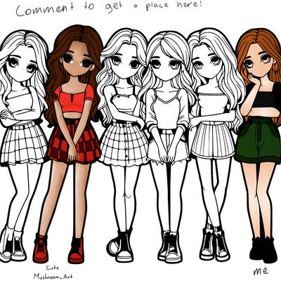 a group of girls realistic