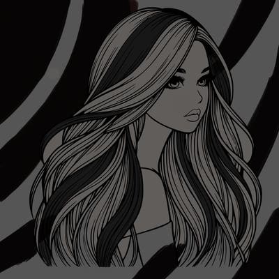 realistic girl with long realistic hair