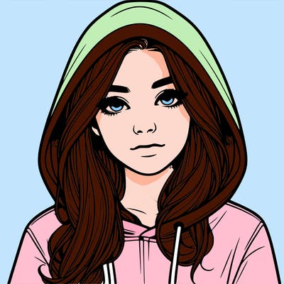 realistic girl with a hoodie