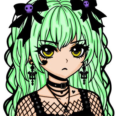 goth anime girl