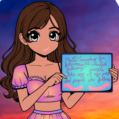 realistic pretty girl holding blank sign