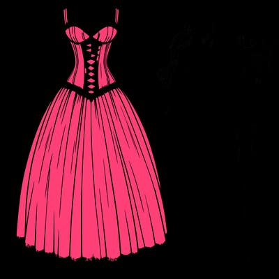 realistic long dress with corset