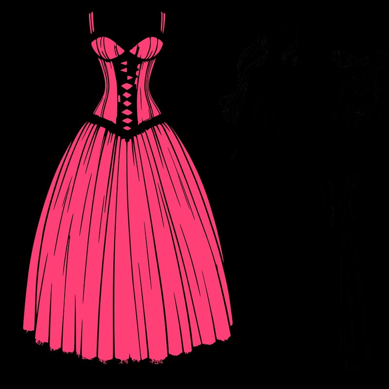 realistic long dress with corset