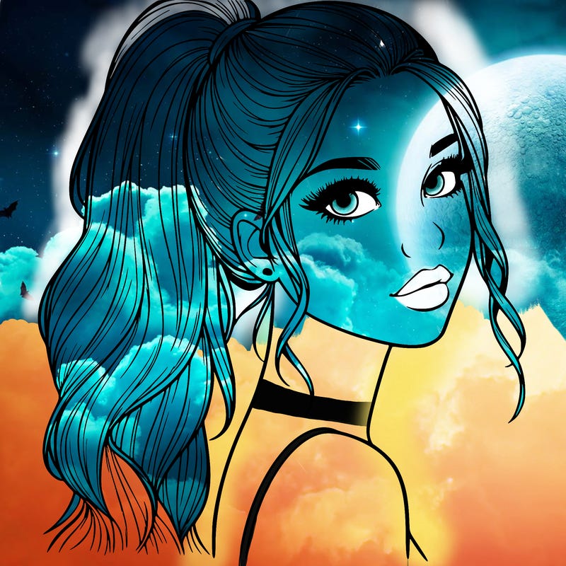 realistic pretty girl with high pony tail