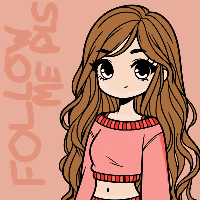 girl with long hair and a crop top with a sweater