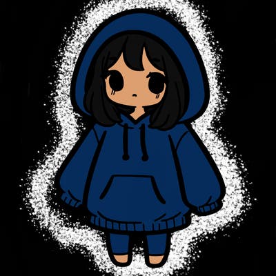 girl in a over sizes hoodie