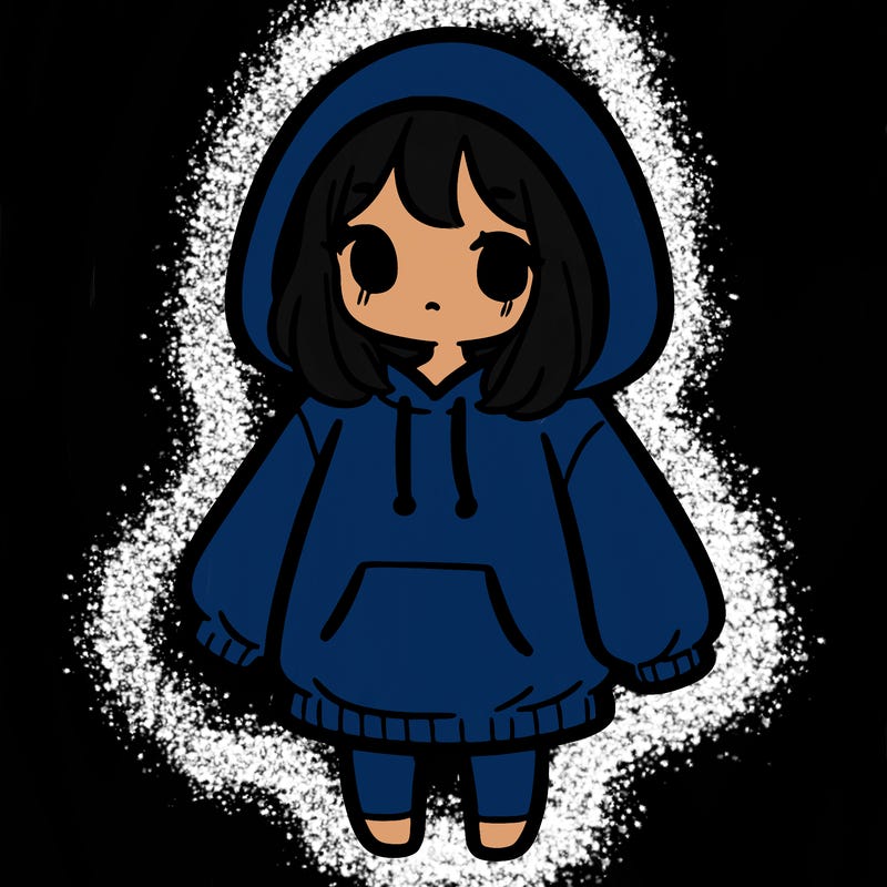 girl in a over sizes hoodie