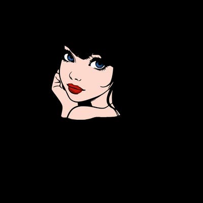 realistic girl with bangs looking over her shoulder