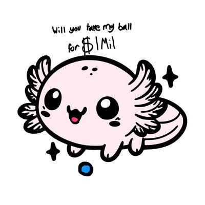 cute easy baby axolotl