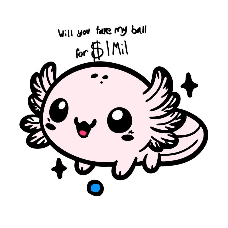 cute easy baby axolotl