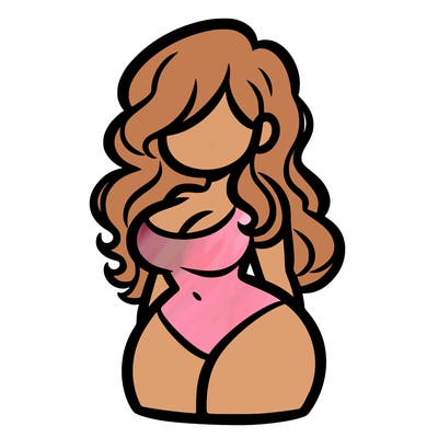 curvy woman with hair