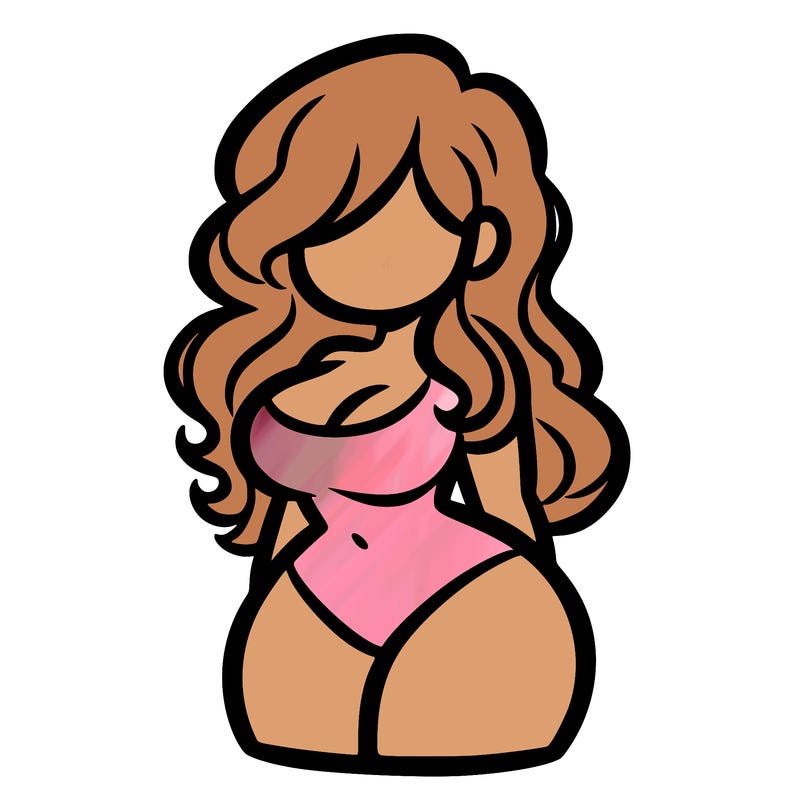 curvy woman with hair