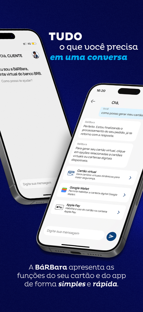 BRBCARD - BRBCARD app virtual assistant interface showing chat support for digital card management